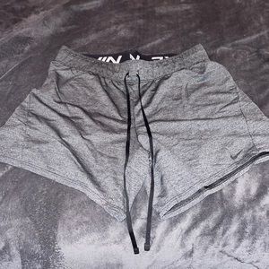 Gray Nike Dri-Fit drawstring running shorts